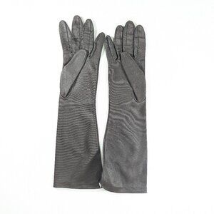 Vintage KAYSER Canadian dark brown fabric opera gloves size 7.5